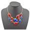 N-0791 New European Fashion Golden Metal Colorful Drop Resin Gem Choker Bib Necklace