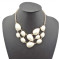 N-0791 New European Fashion Golden Metal Colorful Drop Resin Gem Choker Bib Necklace