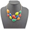 N-0791 New European Fashion Golden Metal Colorful Drop Resin Gem Choker Bib Necklace
