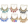 N-0511 Fashion Golden Metal Geometry Resin Gem Pendant Choker Bib Necklace