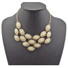 N-0574 New Charming Fashion Cute Drop Flower Resin Gem Choker Bib Necklace