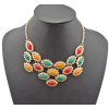 N-0574 New Charming Fashion Cute Drop Flower Resin Gem Choker Bib Necklace