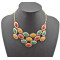 N-0574 New Charming Fashion Cute Drop Flower Resin Gem Choker Bib Necklace