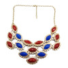 N-0574 New Charming Fashion Cute Drop Flower Resin Gem Choker Bib Necklace