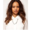 P-0044 New  Arrived European style Double Chain Rivet Brooch Necklace