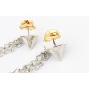 P-0044 New  Arrived European style Double Chain Rivet Brooch Necklace