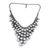 N-1270 New Fashion gold/gun black/silver metal clear crystal tassels choker handmade necklace tassels choker handmade necklace N-1270