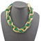 N-1005 New European style golden enamel  Circle snake chain bib necklace