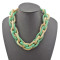 N-1005 New European style golden enamel  Circle snake chain bib necklace