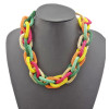N-1005 New European style golden enamel  Circle snake chain bib necklace