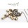 S-0027 New vintage style Bronze Beads Drip Heart Rhinestone Flower Pendant Necklace Earring Set