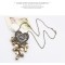 S-0027 New vintage style Bronze Beads Drip Heart Rhinestone Flower Pendant Necklace Earring Set