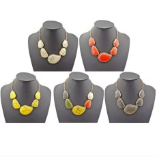 N-0567 New Arrival Vintage Style Colors Option Drop Gem Necklace