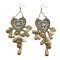 S-0027 New vintage style Bronze Beads Drip Heart Rhinestone Flower Pendant Necklace Earring Set