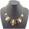 N-4576 New Fashion Vintage Gold Metal Geometric Enamel Hollow Out Choker Necklace