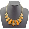N-4576 New Fashion Vintage Gold Metal Geometric Enamel Hollow Out Choker Necklace
