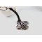 European style Fashion Black/White Zebra-stripe Rhinestone Pendant Necklace N-3277