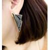 E-2027 New European Style Gold Plated Alloy Glazed Geometry Triangle Ear Stud Earring