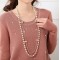 N-1530 New  Arrived Fashion Charming Gold Boeknot Pearl Double Chain Necklace