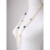 N-1530 New  Arrived Fashion Charming Gold Boeknot Pearl Double Chain Necklace
