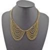 N-1316 European style gold/Bronze plated metal chain tassel Collar double chain Necklace