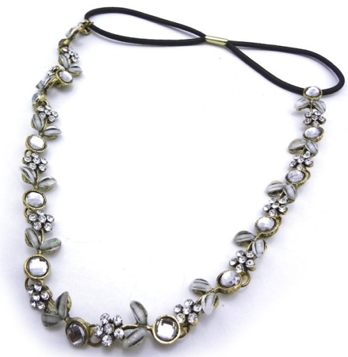 New Comming silver/Bronze plated crystal rhinestone leaf flower necklace/ Headband F-0007