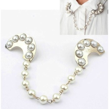 P-0064 New European Style Silver Plated Alloy Pearl All Matched Brooch Pin