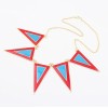 N-4591 New Arrival Fashion Punk Golden Metal 2Color Enamel Triangle Necklace