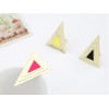 R-0736 New Punk Fashion Cool Gold Plated Metal Enamel Triangle Ring
