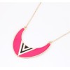 N-4566 New Arrival Fashion Punk Enamel Semi-circle Whit triangle Pendant Necklace