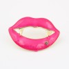 P-0027 New European Style Gold Plated Alloy Yellow Enamel  Rhinestone Lips Brooch  Pin
