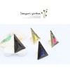 R-0736 New Punk Fashion Cool Gold Plated Metal Enamel Triangle Ring