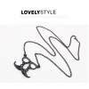N-2871 New Arrival Fashion Black Enamel Cute Glass Mustache Necklace