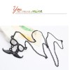 N-2871 New Arrival Fashion Black Enamel Cute Glass Mustache Necklace