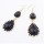 E-0512 New Fashion European Double Black Drop Gem Pendant Charming Earring