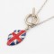 N-0032 New Arrival Fashion Gold/Silver Plated Metal Enamel Flag Long Necklace