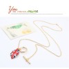 N-0032 New Arrival Fashion Gold/Silver Plated Metal Enamel Flag Long Necklace