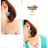 E-2023 New European Fashion Gold Plated Square Colorful Enamel Rhombus Lovely Ear Stud Earring