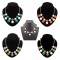 N-4254 New Fashion Lovely Gold Tone Round Resin Gem Stone Choker Bib Necklace