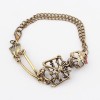 B-0103 New Vintgae Silver/Bronze Cool Skull Bracelet