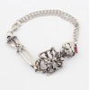 B-0103 New Vintgae Silver/Bronze Cool Skull Bracelet
