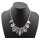 N-1760 New Arrival Vintage Gold/Silver Metal Geometric Clear Crystal Choker Necklace