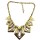N-1760 New Arrival Vintage Gold/Silver Metal Geometric Clear Crystal Choker Necklace