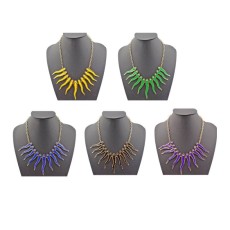 N-1869 European Fashion Lovely Vintage Gold Metal Enamel The Small Tadpole Choker Necklace