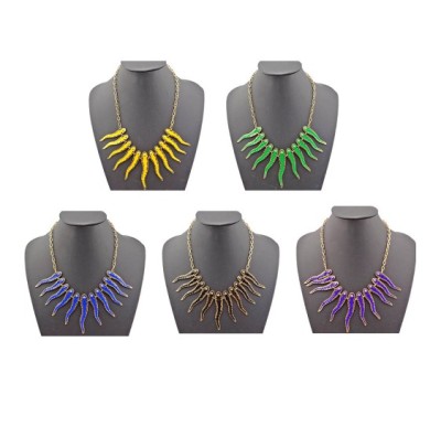 N-1869 European Fashion Lovely Vintage Gold Metal Enamel The Small Tadpole Choker Necklace