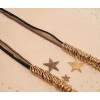N-2325 New Fashion Multilayer Chains Golden Gun Black Rings Star Necklace