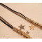 N-2325 New Fashion Multilayer Chains Golden Gun Black Rings Star Necklace