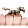 R-0603 New Arrival Fashion Enamel Zebre Rhinestone Double Fingers Ring