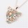 N-3264 New Arrival Fashion Charming Double Chains Golden Crystal Rhinestone Leopard Head Pendant Necklace