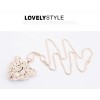 N-3264 New Arrival Fashion Charming Double Chains Golden Crystal Rhinestone Leopard Head Pendant Necklace